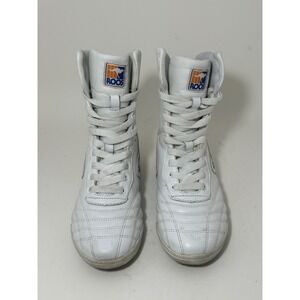 KangaROOS Mambo White Leather High Top Boxing Sneakers Mens 6 Womens 7.5